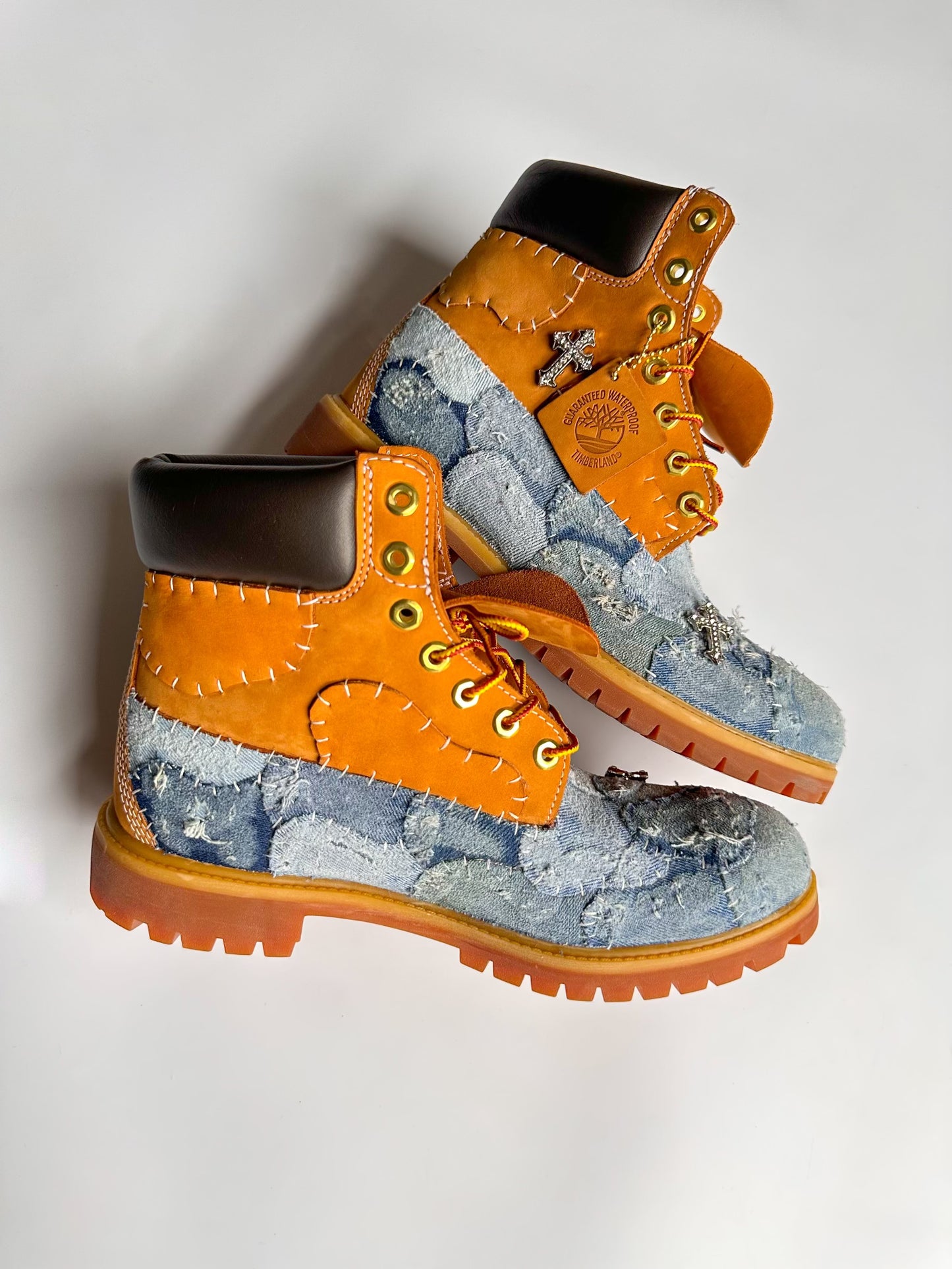 Distressed Nappy Denim Boots