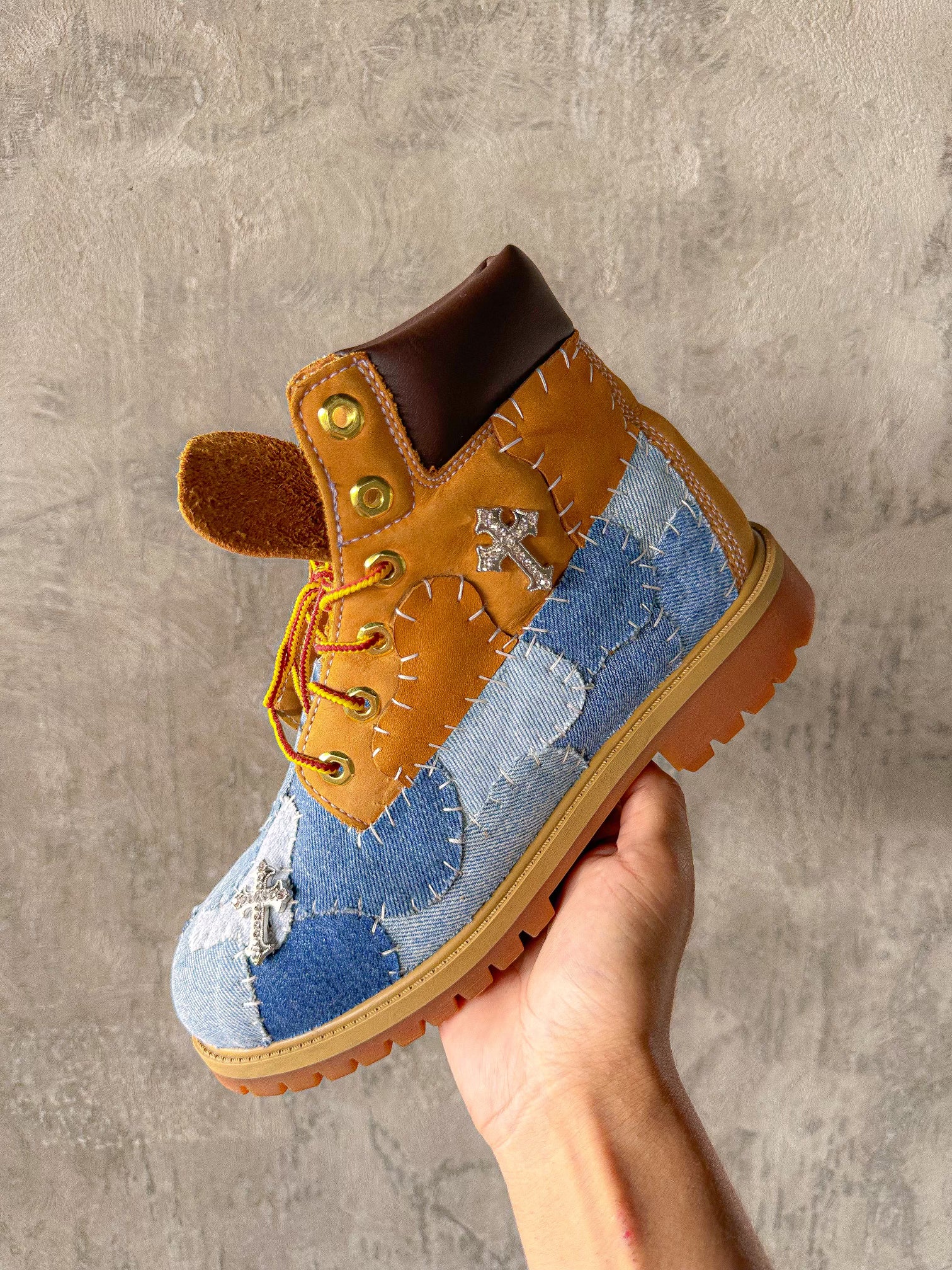 Jean top timberland boots