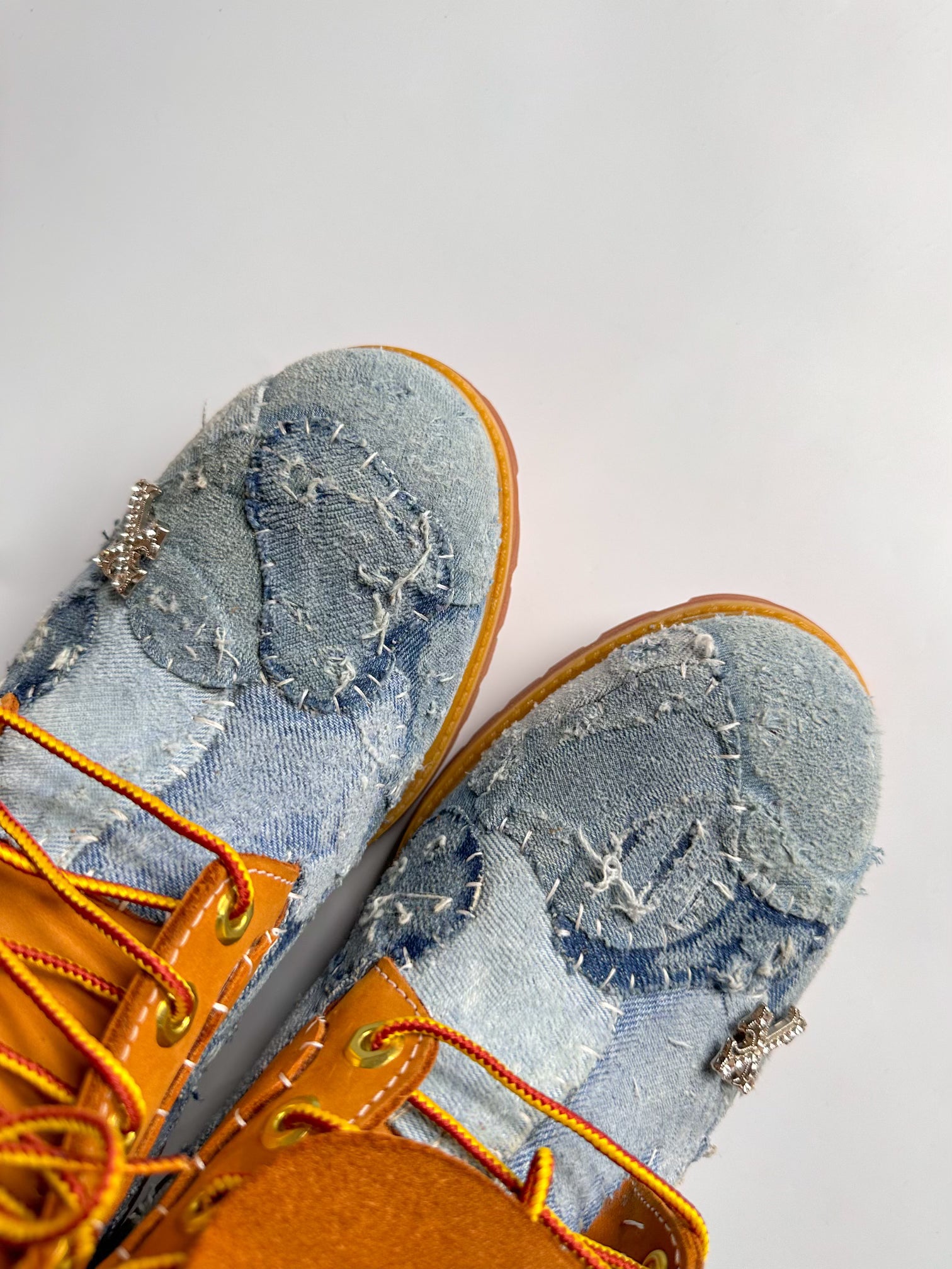 Distressed Nappy Denim Boots