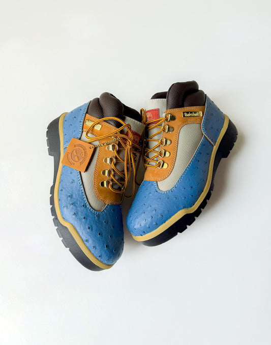 "Blueberry Ostrich" Field Boots