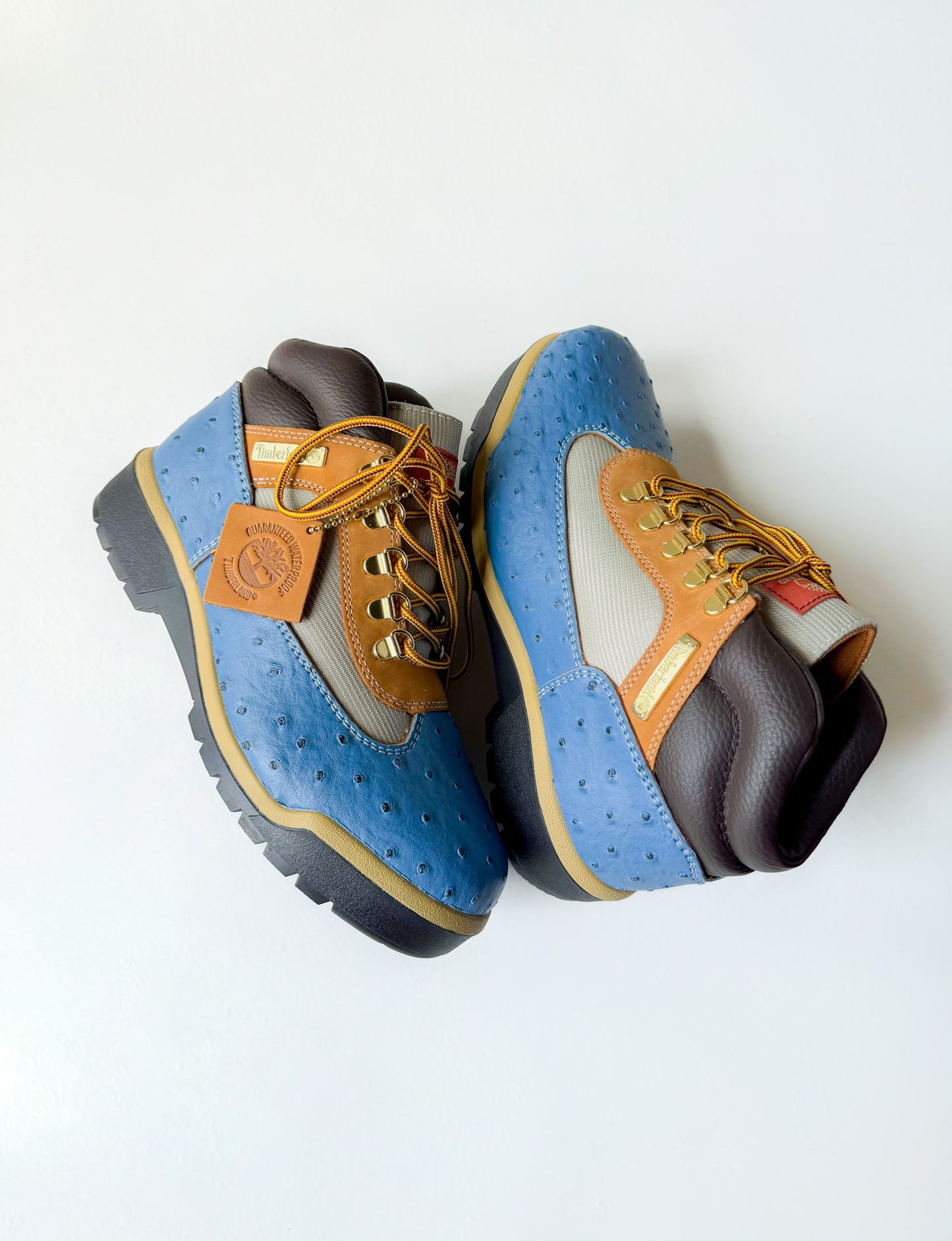 "Blueberry Ostrich" Field Boots