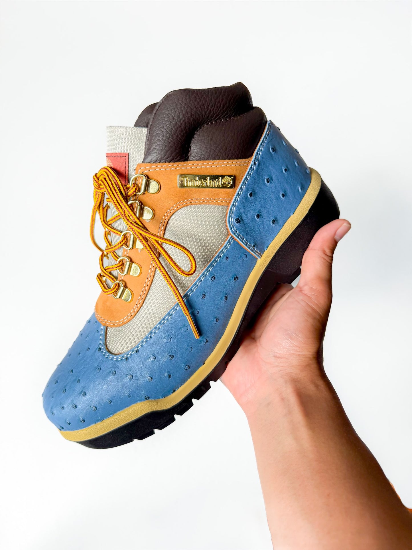 "Blueberry Ostrich" Field Boots