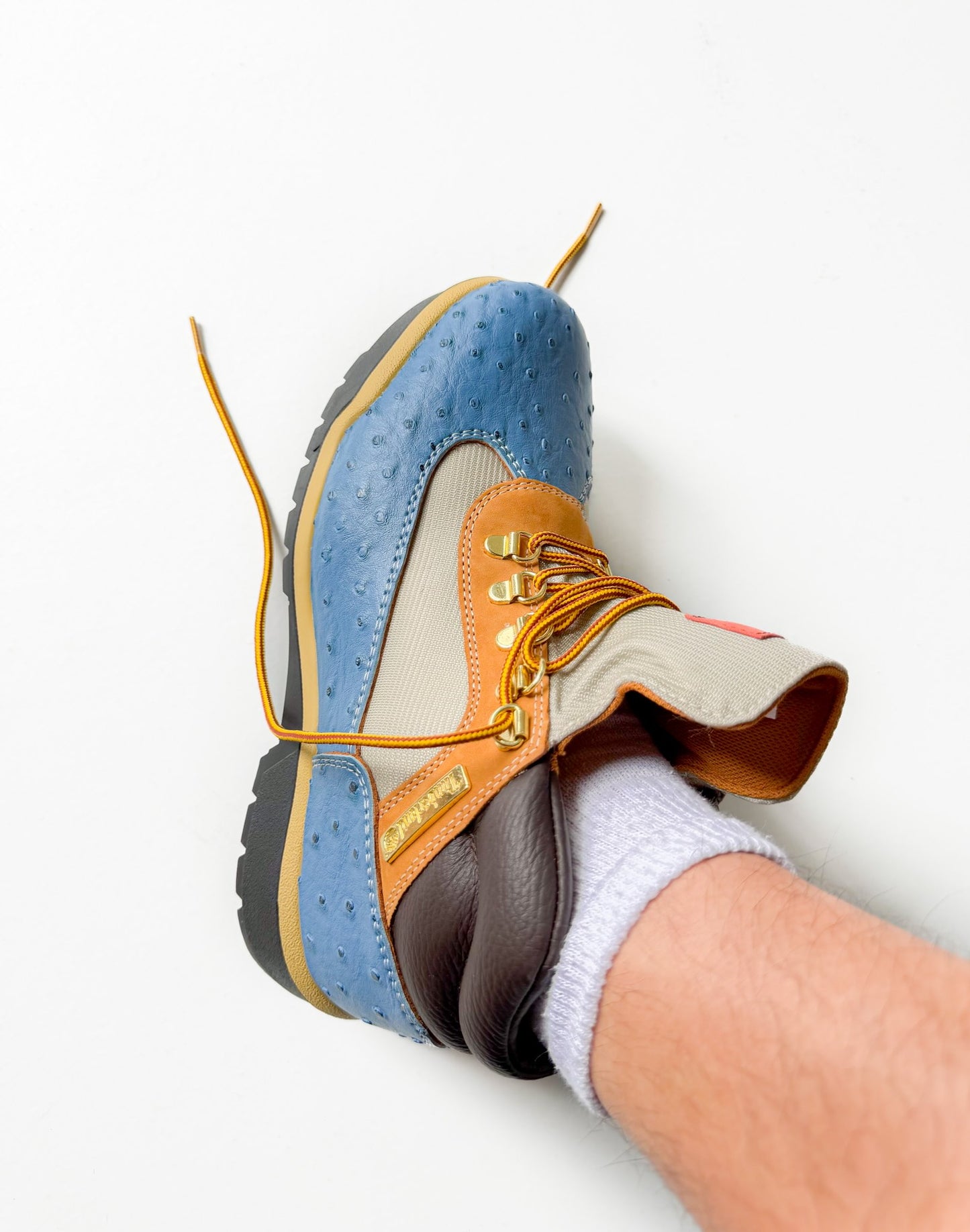 "Blueberry Ostrich" Field Boots