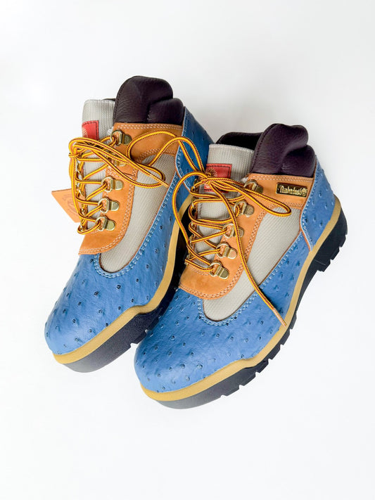 "Blueberry Ostrich" Field Boots