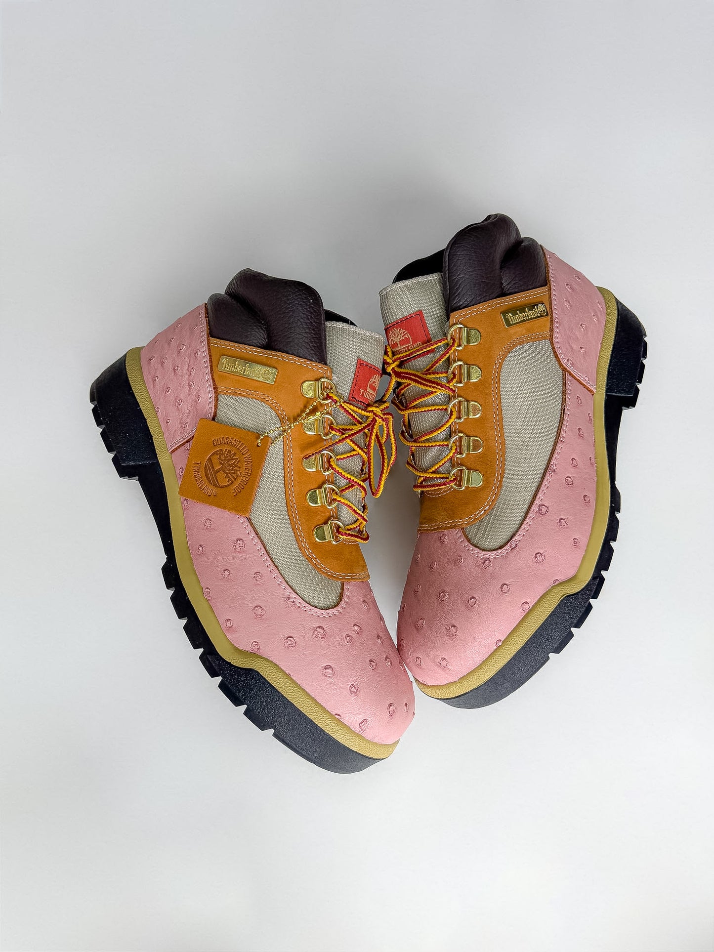 "Pink Ostrich" Field Boots