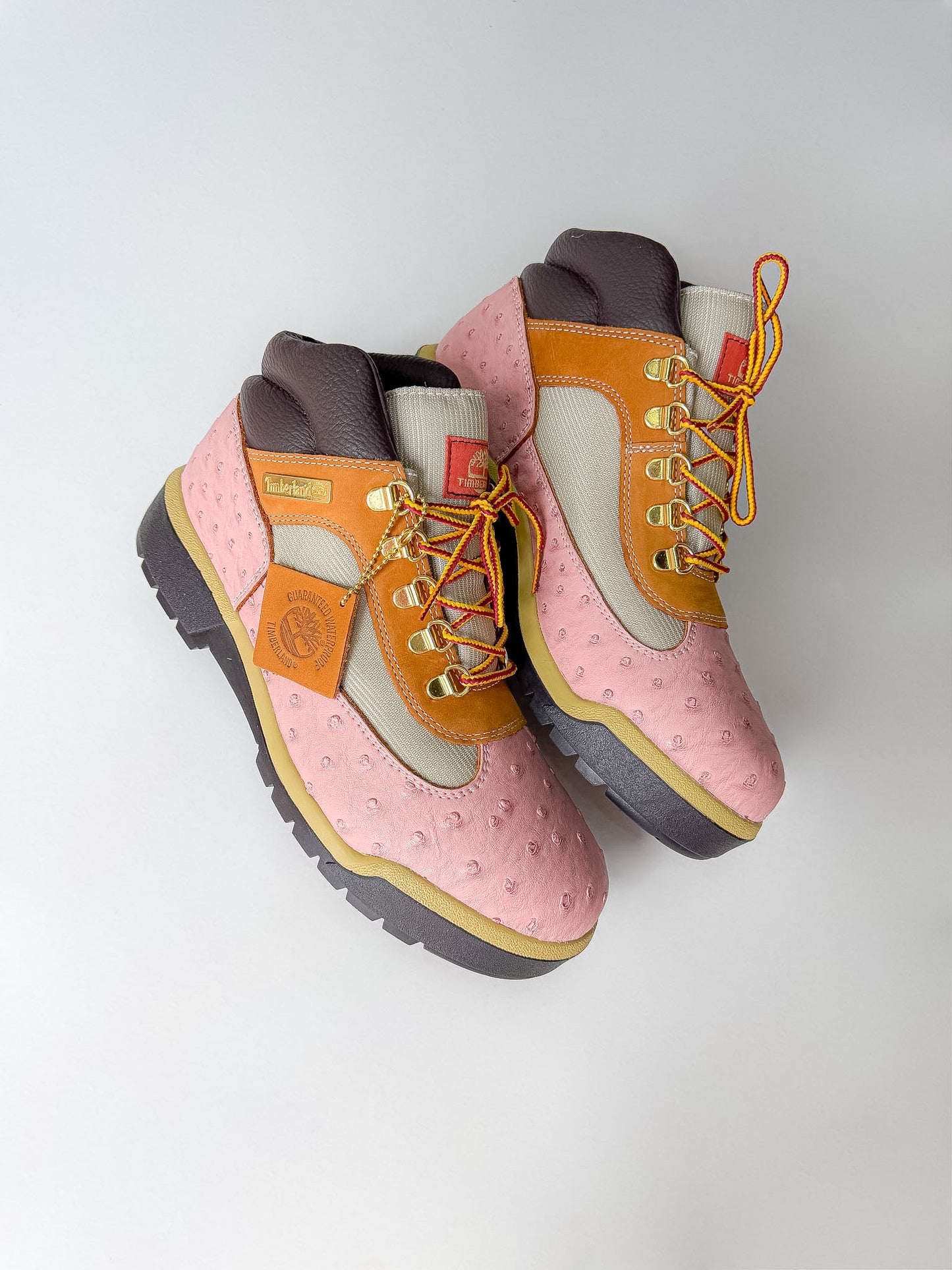 "Pink Ostrich" Field Boots