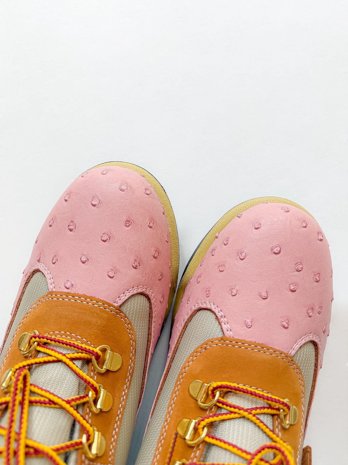 "Pink Ostrich" Field Boots