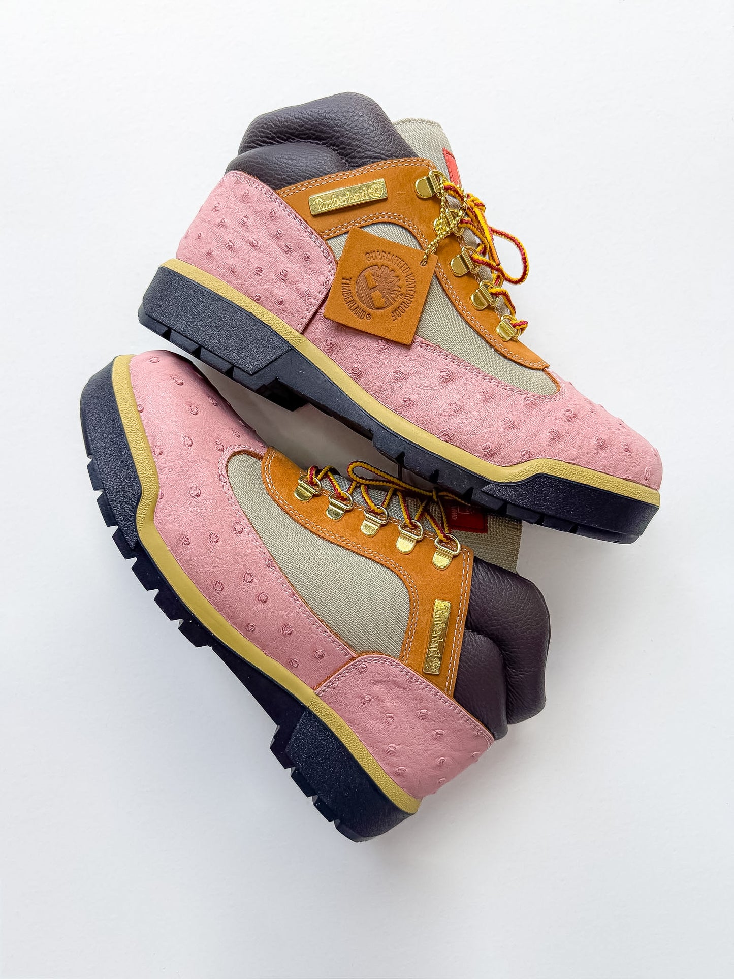 "Pink Ostrich" Field Boots