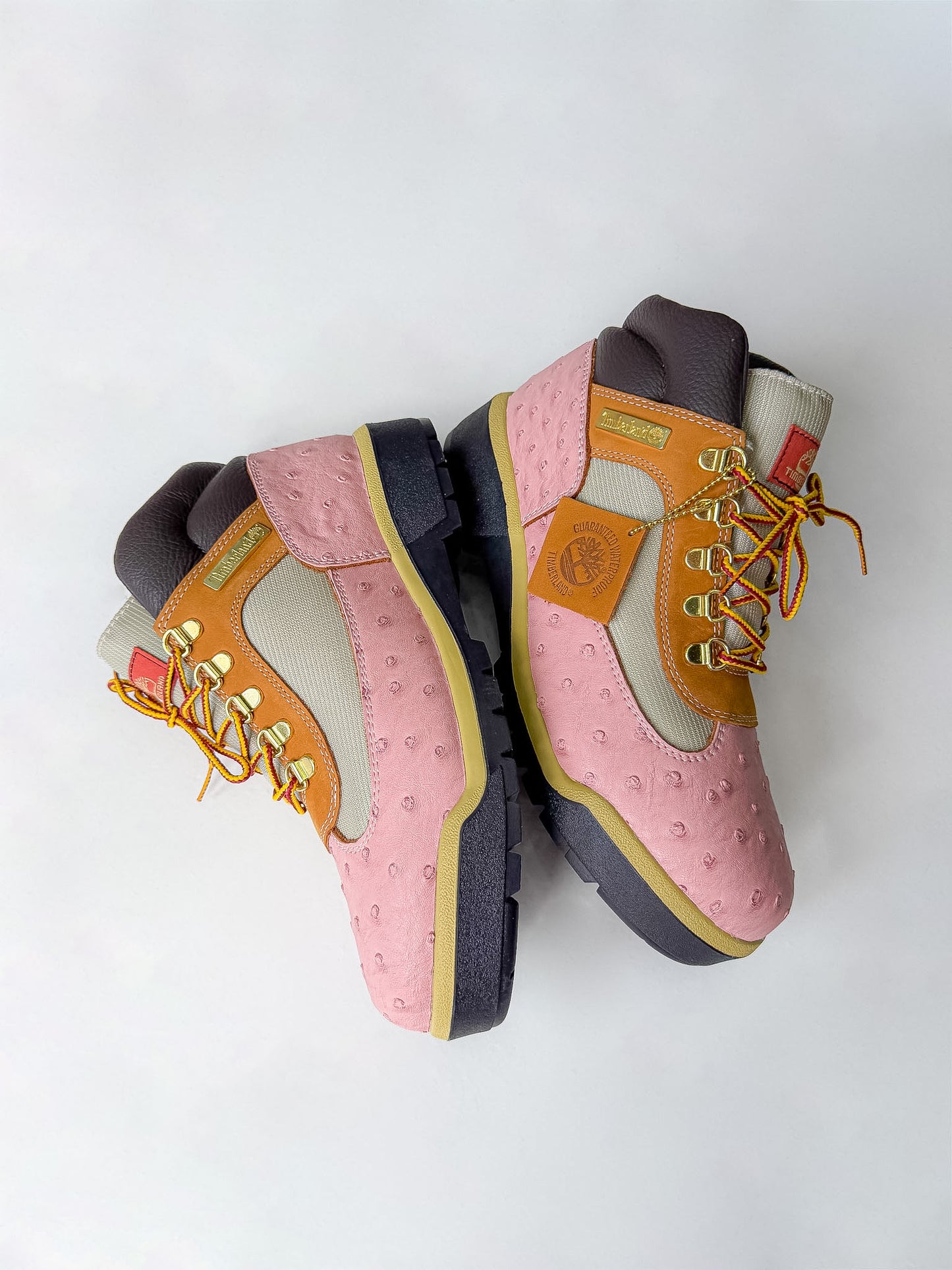 "Pink Ostrich" Field Boots